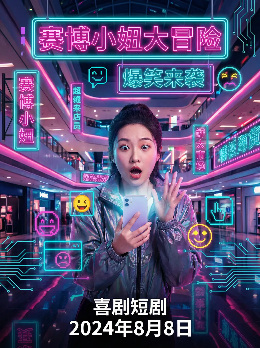 晚上睡不着1999网站 搞笑喜剧短剧 - 赛博小妞大冒险海报